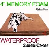 4 Thick 100% Orthopedic Waterproof Memory Foam Pad Dog Pet Bed - Extra Large