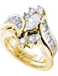 0.50CT DIAMOND MARQUISE CENTER BRIDAL SET