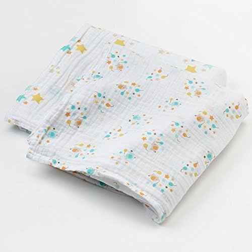 Infant Boys Girls Muslin Swaddle Summer Blankets Yellow Green Elephant Blanket