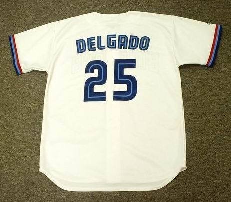 CARLOS DELGADO Toronto Blue Jays 2001 Majestic Throwback Home Baseball Jersey, MEDIUM