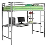 Metal Workstation Bunk Bed - Silver (Twin)
