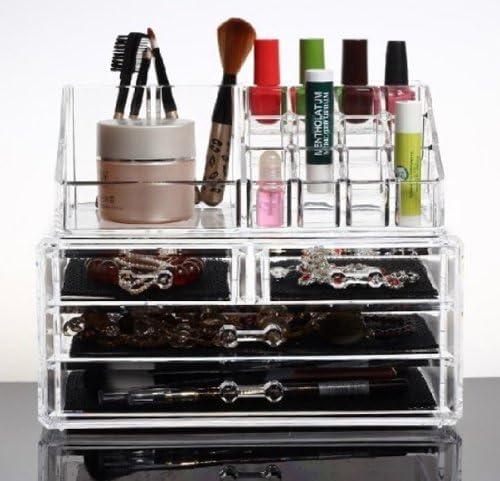 KAMAY'S Luxury Makeup Organizer Cosmetics Acrylic Clear Case Storage Insert Holder Box