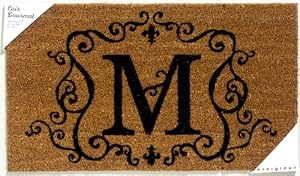 Evergreen 2RM013 Monogram Door Mat, Coir Insert, Letter M, 16-Inches x 28-Inches