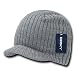 GREY SOLID CAMPUS JEEP CAP VISOR BEANIE SKI CAP CAPS HAT HATS TOQUE