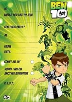 Ben 10 Invitations with Envelopes - Pack of 20