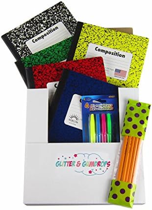 Composition Notebook Bundle, Hard Cover, With School Highlighters and Pencils, #2 School Essentials Kit