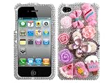 Butterfly Sweet Kisses 3D Super Bling Rhinestone Diamond Crystal Faceplate Hard Skin Case Cover for Apple iPhone 4 4S AT&T Verizon and Sprint