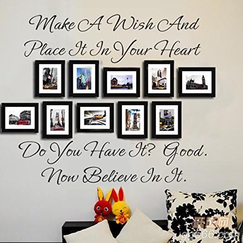 Tinaly Make a Wish and Place it in Your Heart - One Tree Hill Quote Vinyl Wall Decal(Black)- 14362