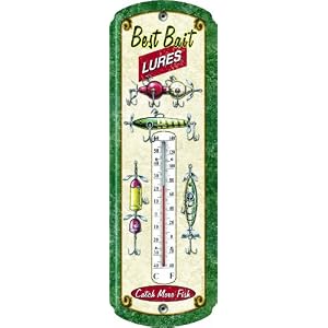 Rivers Edge Best Bait Lures Nostalgic Tin Thermometer by