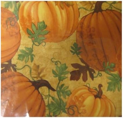 Fall Harvest Pumpkin Vinyl Tablecloth (52 Inch X 70 Inch)
