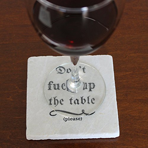 Stone Coasters - Don't Fuck up the Table - Set of Four Drink Coasters - Housewarming Gift Rocks