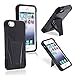 Eagle Cell PHIPHONE5YSTBKBK HypeKick Hybrid Protective Gummy TPU Case with Kickstand for iPhone 5 - Retail Packaging - Black
