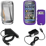 iNcido Brand Nokia C7-00/Astound Combo Rubber Purple Protective Case Facepl ....
