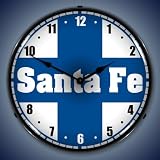 Santa Fe Railroad Large Lighted Wall Clock