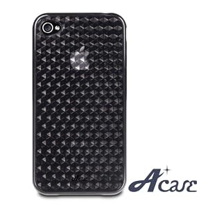 Acase(TM) TPU cover for iPhone 4 Diamond Black