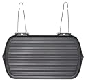 Chasseur Cast Iron Rectangular Supergrill Grill Pan Twin Wire Handle Smooth Base 50 X 29cm