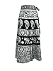Boho Gypsy Wrap Skirt Black White Printed Wrap Around Skirts Beach Wear