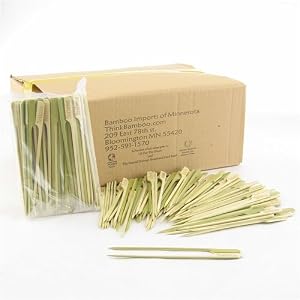 2,000 Piece Box of 5.9 Paddle Style Bamboo Skewers, 20bags X 100pc bag by 