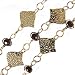 18mm gold plated ring diamond link chain ruby quartz