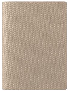 Woven Embossed Leather Journal, Ruled Pages, 5x7", Beige