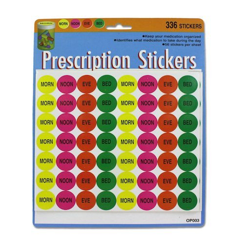 336 Pack Prescription/Medication Labeling Stickers with 4 Colors for
