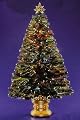 4' Fiber Optic Fireworks Radiance Christmas Tree With Gold Base - Multi Lights