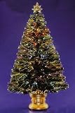 4' Fiber Optic Fireworks Radiance Christmas Tree With Gold Base - Multi Lights