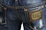Dolce & Gabbana D&G Men's Designer Jeans - Indigo Blue Straight Leg with Lizard DG Pocket Embellishment FREE PRIORITY SHIPPING!