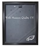 NFL Philadelphia Eagles Cabinet Style Jersey Display - Black with Museum Quality UV Upgrade