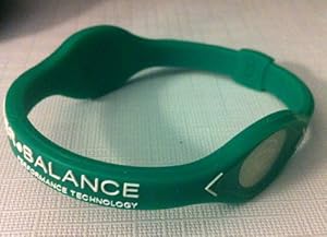 Power Balance Silicone Wristband Bracelet ~ All colours and Sizes! ~ Select ~ (Green With White, Medium) -BestDealz