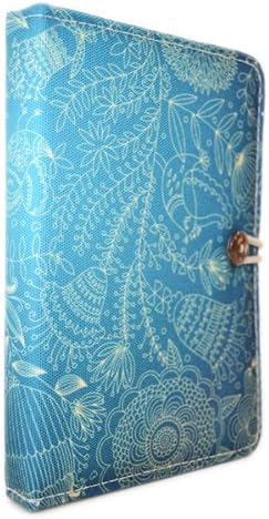 TaylorHe 6 inch Colourful eReader Covers eBook Reader Cases with Patterns and passport slot for Kindle Paperwhite / Kindle 2014 / Kindle Voyage Blue Vintage Patterns Flowers and Birds