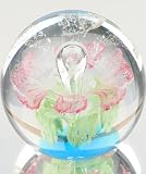 Murano Design Hand Blown Glass Art - Under The Sea Series - Crystal Sparkling Pink Flower Paperweight (5 Stars Online Store - Ezshoponline, inc.)