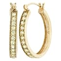 10k Yellow Gold Peridot Hoop Earrings