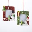 Pack of 6 Snowman and Santa Claus Photo Picture Frame Christmas Ornaments