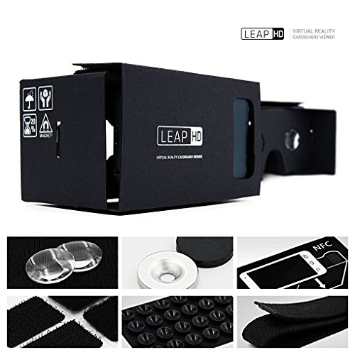 LEAP-HD Brand New VIRTUAL REALITY CARDBOARD TOOLKIT SMARTPHONE VIRTUAL REALITY VIEWER NFC Tag ColorCross Universal Google Cardboard DIY Paper Version 3D VR Complete Kit Virtual Reality Glasses Headset for Real HD 3d Experience