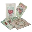 Cavallini Glitter Vintage Carte Postale Valentines' Day Cards set of 12 (6 different designs)