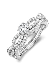 14k White Gold Brilliant Round Cut Diamond Ladies Bridal Ring Engagement... by 