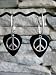 Guitar Pick and Silver Hoop Earrings with Peace Symbol Charms on Black Fender Guitar Picks