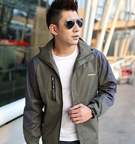 Lottoway Men's Lightweight Outdoor Hiking Climbing Rush Guard Shell Jacket Coat Armygreen 4XL