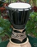 Black Line Carved Djembe-11-12 Tall x 7-8 Head