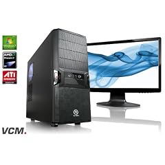 VCM Genoo Desktop-PC (AMD Phenom II X4 945 3GHz, 4GB RAM, 1TB HDD, ATI HD5770, DVD, Win 7 HP) mit 55,9 cm (22 Zoll) Monitor
