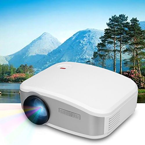 CHEERLUX Mini LED LCD Projector for iPhone iPad Android Phone Home Theatre Cinema 800x480 Pixels 1200 Lumens HDMI/USB/VGA/AV/ATV (White)