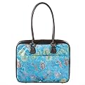 Mango Tango Polyester Brocade Jacquard Laptop Bag - Turquoise (18")