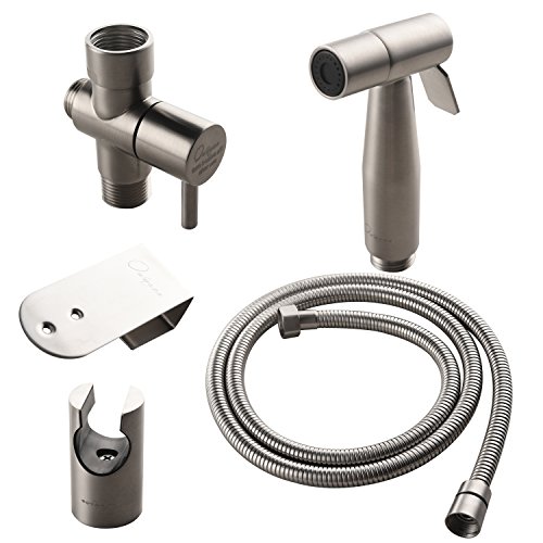 Ownace Brushed Nickel Hand Held Bidet Sprayer Qualitied Stainless Steel Diaper Sprayer Shattaf Complete Set for Bidet Toilet Bathroom