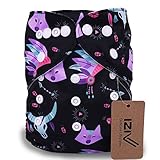 iZiv新生児1厚いおむつ付きオーガニック幼児防水/調整/再利用可能/洗えるポケット布おむつのフィット赤ちゃん0.5-3歳(ブラック)
