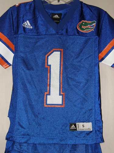 Florida Gators Adidas # 1 Youth Royal Blue Football Jersey - Youth-XL