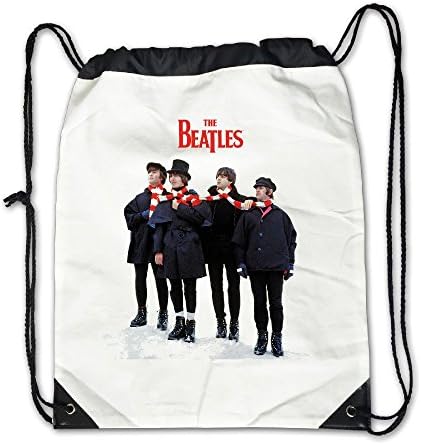 The-Beatles Festival Unisex Drawstring Backpack Casual Travel Bags Shoulder Pouch Beam Port Backpack Tote Canvas White