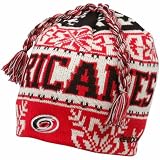Reebok Carolina Hurricanes Red-Black Cool Breeze Tassel Knit Beanie