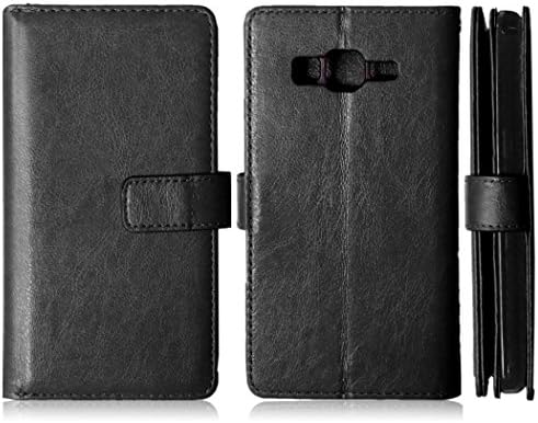 LYSTOCK Galaxy G530 Wallet Case, Premium 9 Card Slots PU Leather Wallet Case Magnetic Cover Flip Stand Case for for Samsung Galaxy Grand Prime G530 (Black)