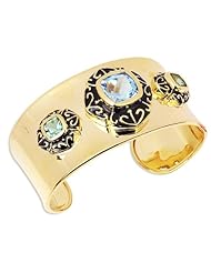 18k Gold Over Sterling Silver 28.52 ctw Multi-Gemstone Bangle Bracelet